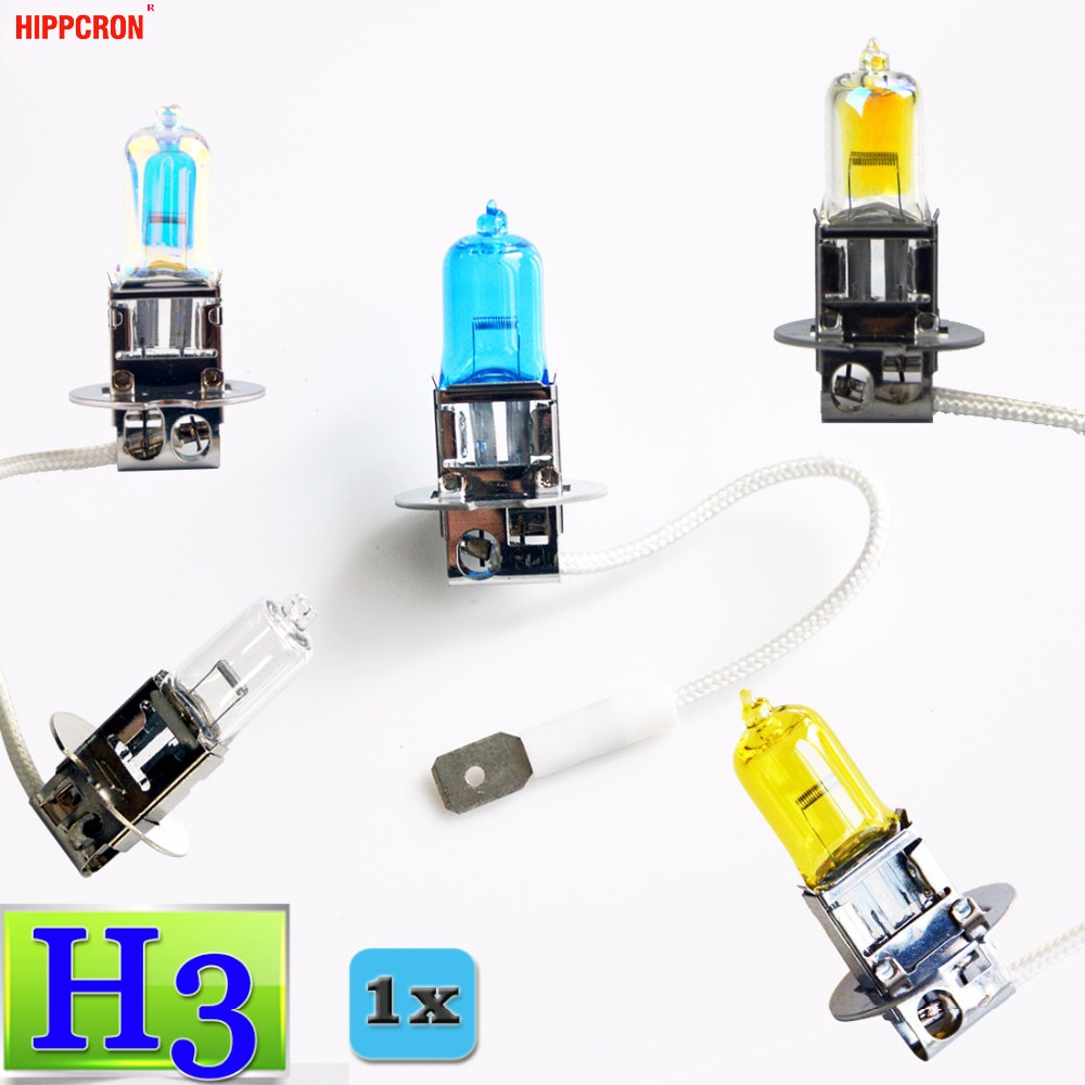 Hippcron H3 Halogeenlamp 12V 55 W/100 W Super Wit Helder Geel Ion Regenboog 2200Lm Auto Koplamp lamp Quartz Glas