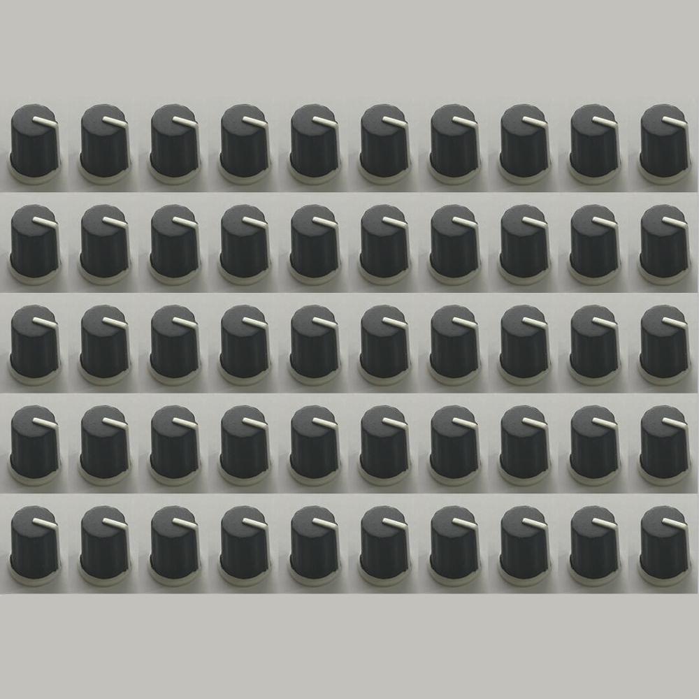 50Pcs Vervang Zwarte Eq Draaiknop Voor Pioneer DJM800 900 2000 Nxs,-DAA1176 DAA1305 Zwart