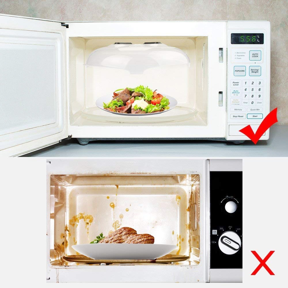 Safety Splatter Guard Magnet Food Microwave Hover Anti-Sputtering Cover with Steam Vents Magnetic Splatter Lid Heat Resistant