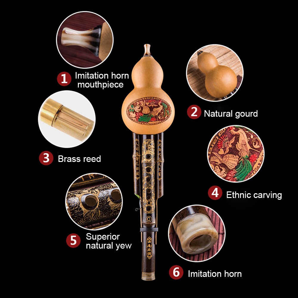 Onderhouden C Sleutel Met Case Beginner Muziek Liefhebbers Muziekinstrument Cucurbit Fluit Folk Houtblazers Draagbare Traditionele Bamboe