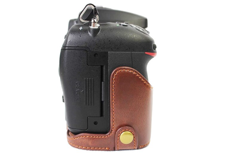 Retro Vintage PU Leather Camera Bag Half case for Nikon D7100 D7200 Camera case with open battery