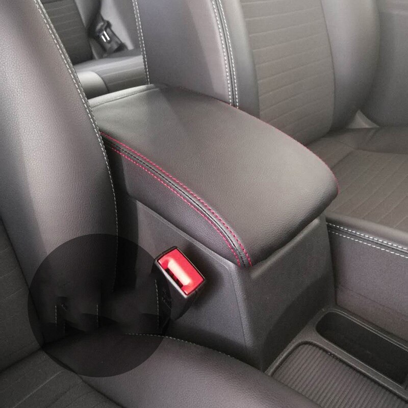 Housse d'accoudoir en cuir noir, intérieur de voiture, pour Volkswagen VW Tiguan Mk2