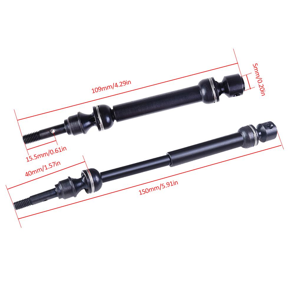 CVD Steel Drive Shaft - Front & Rear - Heavy Duty Metal - for Traxxas 1/10 Slash 4x4