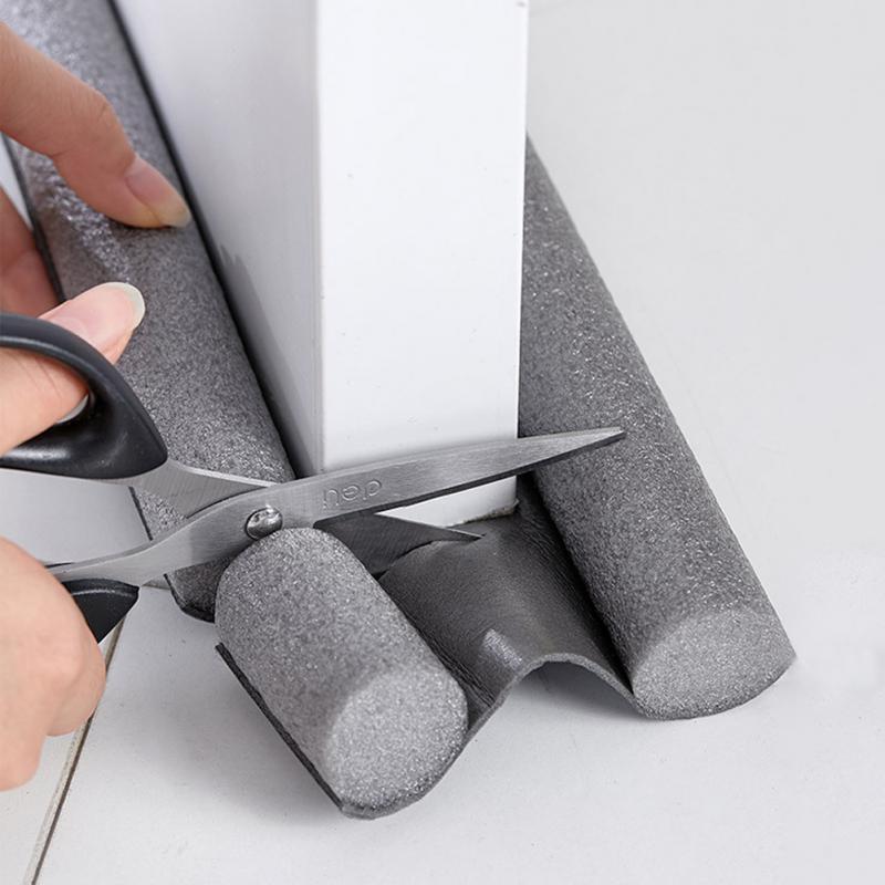 Tira de vedação inferior da porta, excluídor de rascunho, rolha, proteção, isolamento de espuma de borracha de silicone duplo, anti-frio, removível, weatherstrip