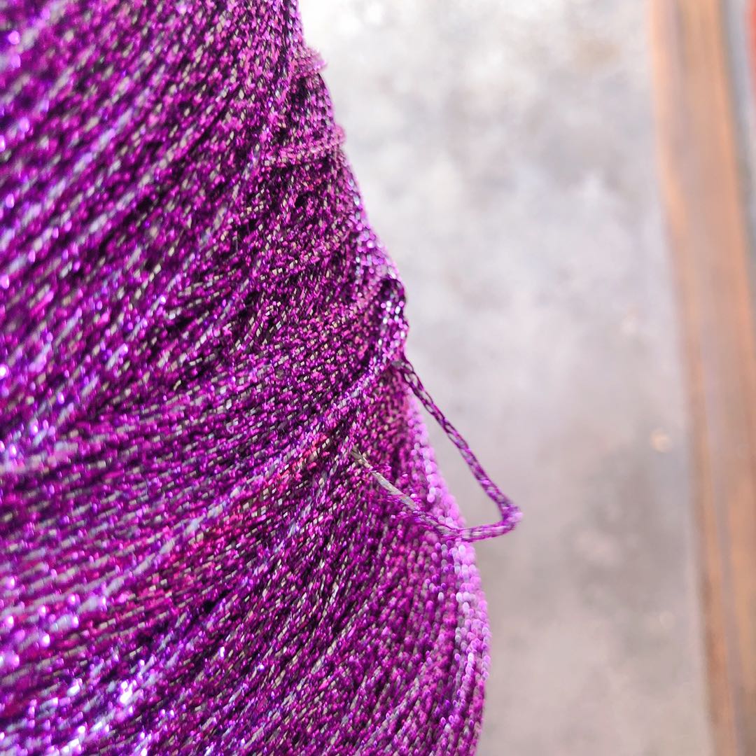 Hilo de ganchillo para tejer a mano, hilo fino hueco, oro, plata, seda brillante, metalizado, hilo aguja, artesanal, bolsa de oso hecho a mano, 500g: purple 500g