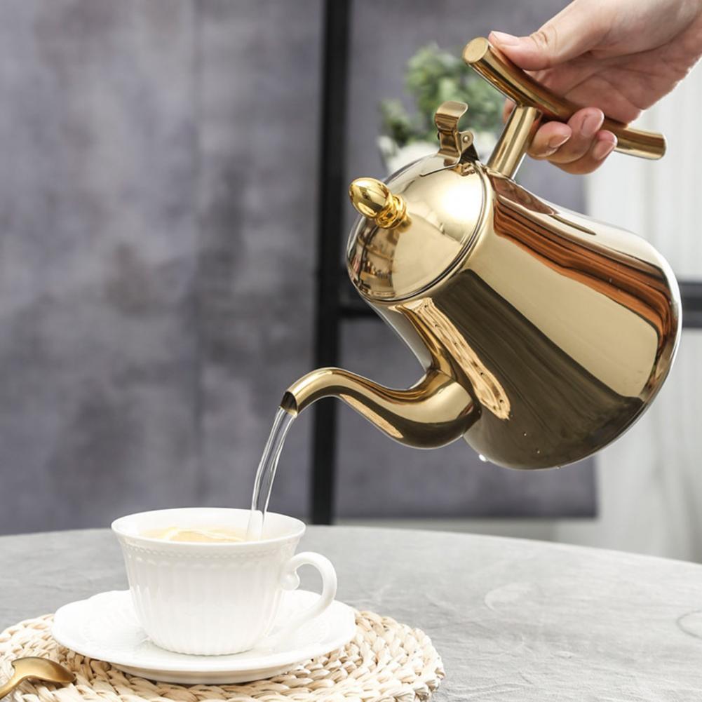 Gran hervidor de té ecológico duradero, tetera con Infusor de hojas de té sueltas, teteras de agua