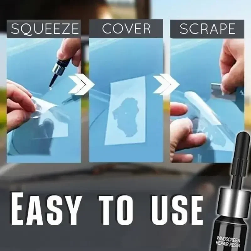 Windschutzscheiben-Reparaturset für Glas, Kfz-Glas, DIY-Windschutzscheiben-Werkzeug, Befestigung von Chips, Risse, sternförmiger Risse, Nano-Flüssigkeitsfüller
