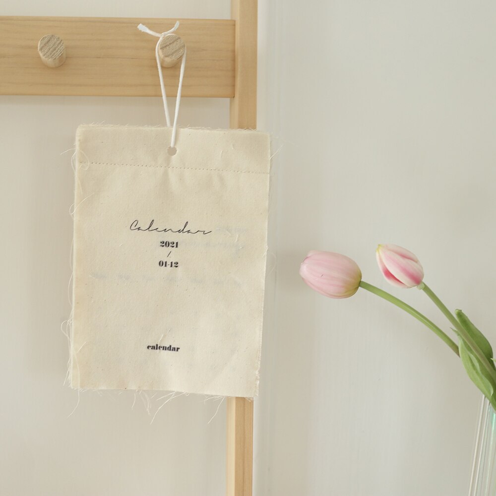 Cotton Calendar Innovative Flexible Fabric Wall 2022 Year Calendar Wall Calendar Convenient Photo Prop Apoyos De La Foto
