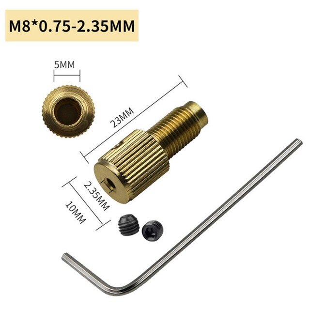 M8-2/2.3/3.17/5mm Electric Motor Shaft Mini Drill Chuck Fixture Drill Bit Micro Drill Chuck Hex Drill Chuck Adapter: M8 2 35mm