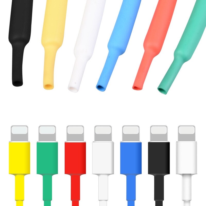 Datakabel Bescherming Kleurrijke Krimpkous Buizen Beschermhoes Voor Iphone Apple Mobiele Telefoon Opladen Lijn Protector