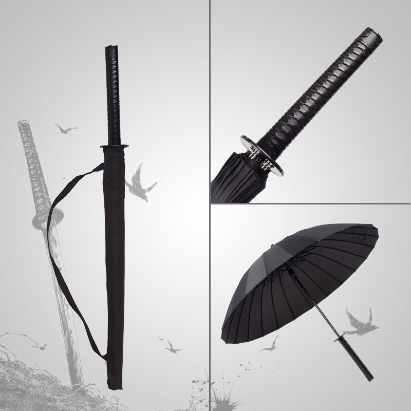 Parapluie Katana épée samouraï japonais 24K | Parapluie de fantaisie, parapluie Katana à longue poignée hommes femmes, parapluies pluie classique Z560