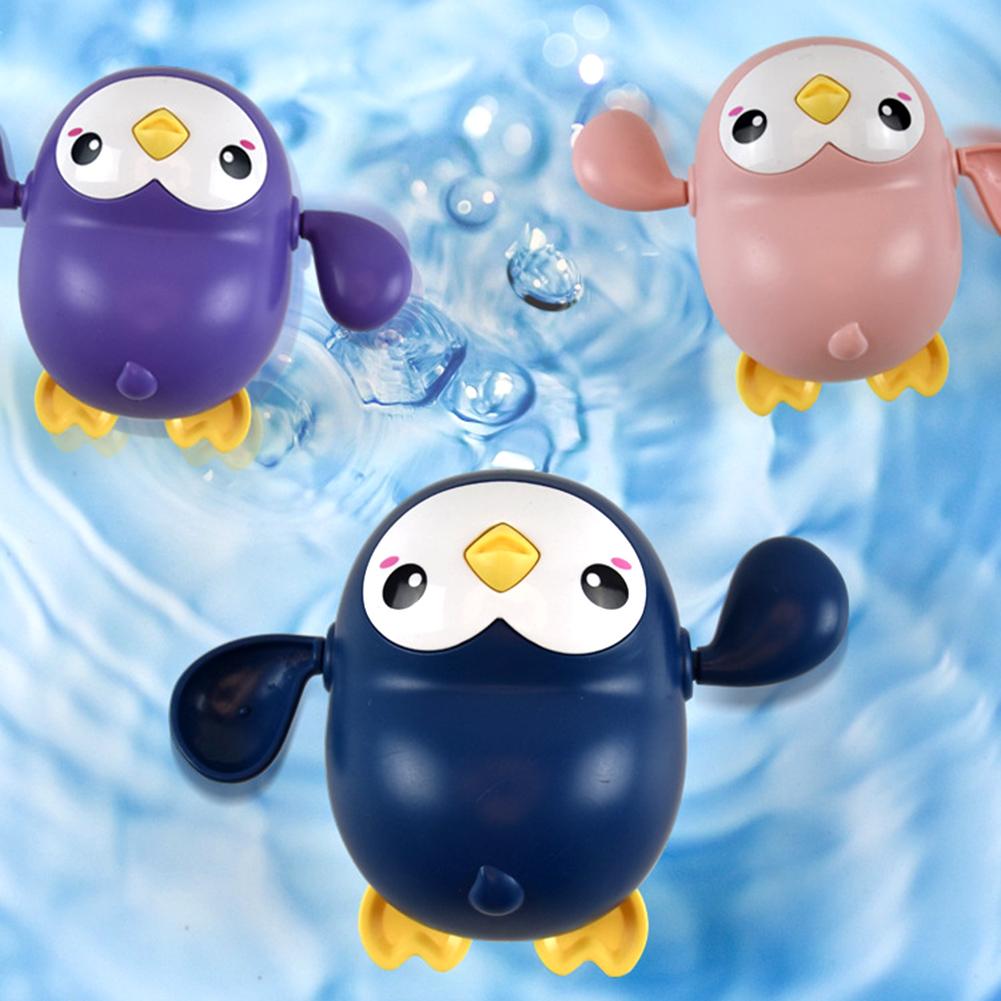Cute Swimming Penguin Model Wind up Clockwork Kids Bath Shower Development Toy