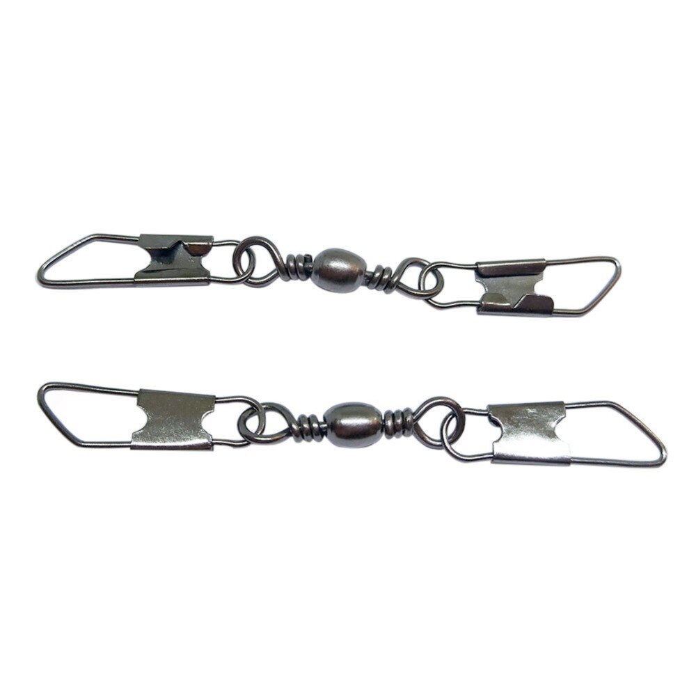 10/20-pieces Fishing Swivel Snap Hook Barrel Swivel with Double Safety Snap #16-#5/0 Fishing Connector Terminal Tackle