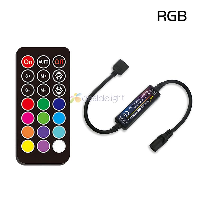 LED Strip Controller with RF Wireless Remote DC5-24V 6A for Single Color Dual White RGB RGBW RGB+CCT Strip Light controller