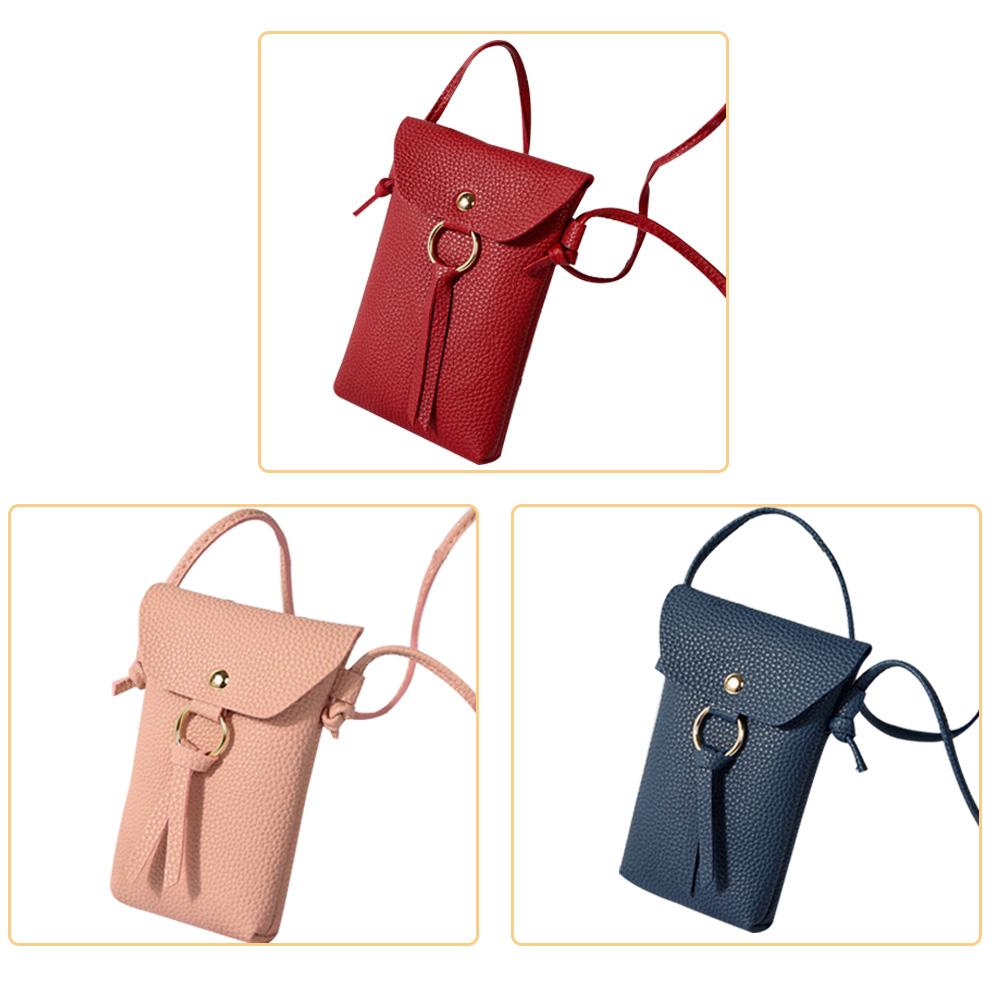 Square Vertical Phone Bag Women's Messenger Bag Multifunctional Sports Arm Single Shoulder Solid Hanging Neck Purse Mini Bag