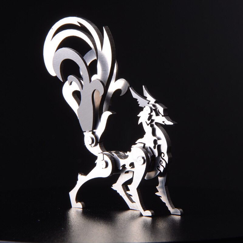 Elk/Dragon Animal Stainless Steel 3D Metal Kits Puzzle Assembling Model Birthday Decoration Collection Toy: HY003