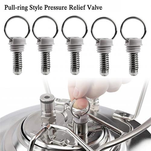 5Pcs Stainless Steel Ball Lock Keg Pressure Relief Valve Beer Brewing Accessory Usethis pressure relief valve to replace missing: Default Title