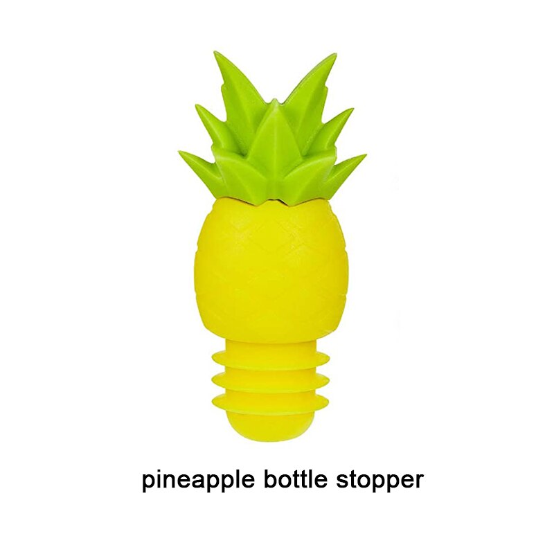 Siliconen Cactus Ananas Wijn Glazen Stop En Wijn Glas Markers Set Drank Fles Bedels Voor Wedding Party: Pineapple