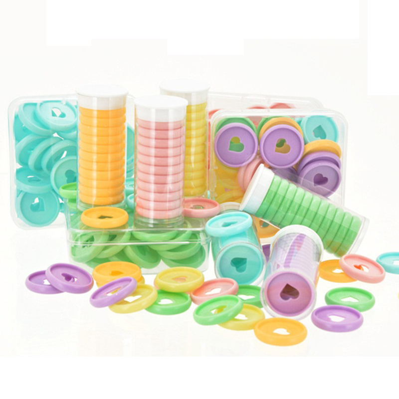 100 Pcs Loose Leaf Binder for Notebooks 28mm Solid Heart Binding Rings for Scrapbooking Diy Planner Discs