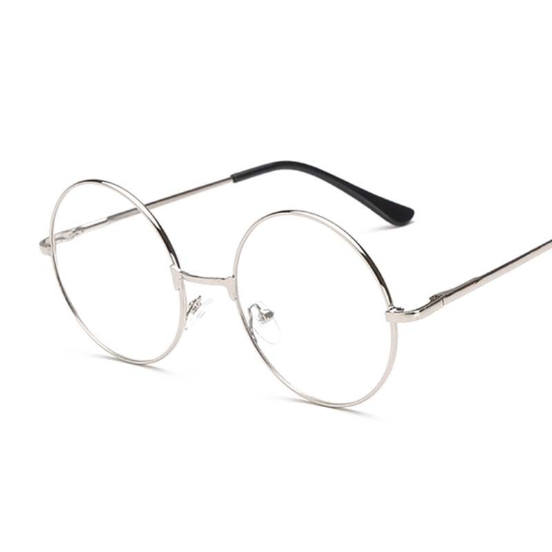 Vintage Transparent Women Glasses Metal Full Frame Optical Round Lens Glasses Female Clear Reading Plain Glasses Small