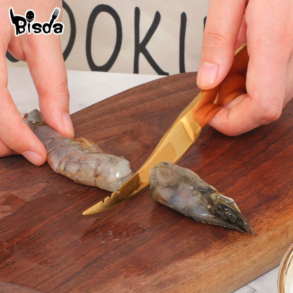 2Pcs Stainless Steel Shrimp Knife Shrimp Shell Remover Peel Fish Intestines Cutting Knife Open Shrimp Practical Seafood Tool