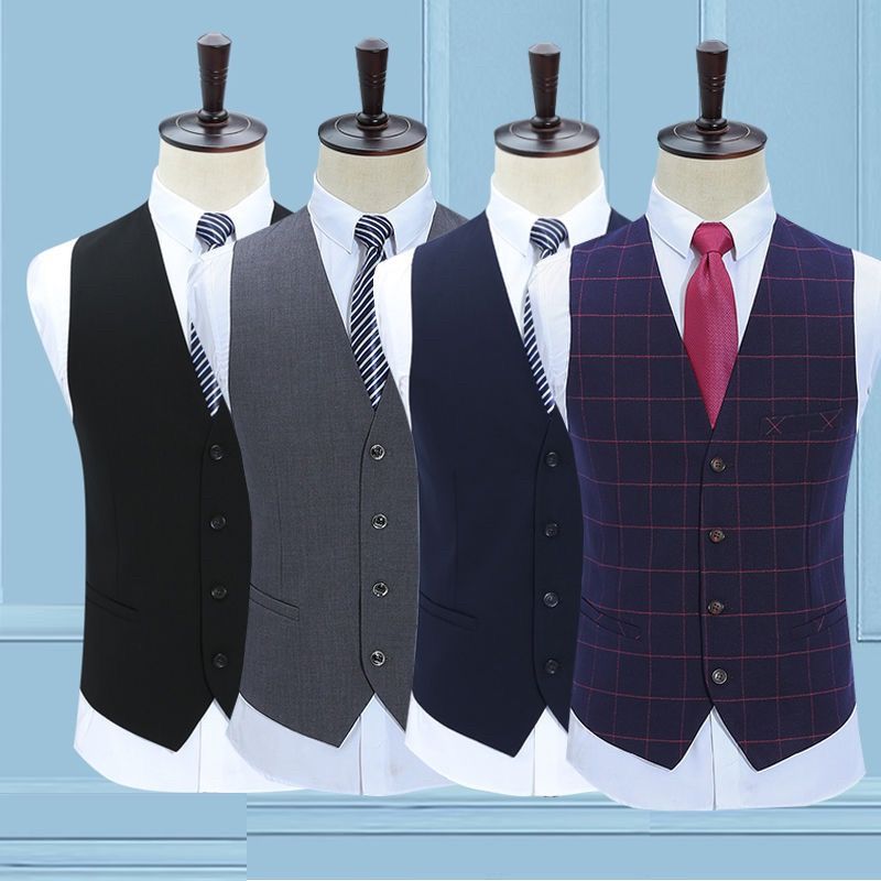 British Style Mens Suit Vest Casual Business Sleeveless Waistcoat Wedding Party Business Gentlemen Classic Vests HOWDFEO