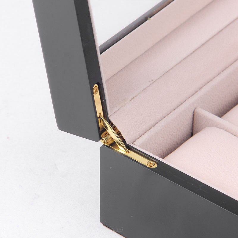 Beige Voering Houten Horloge Vitrine, Glas Overgoten Houten Horloge Vitrine Horloge Organizerr, Sieraden Opslag