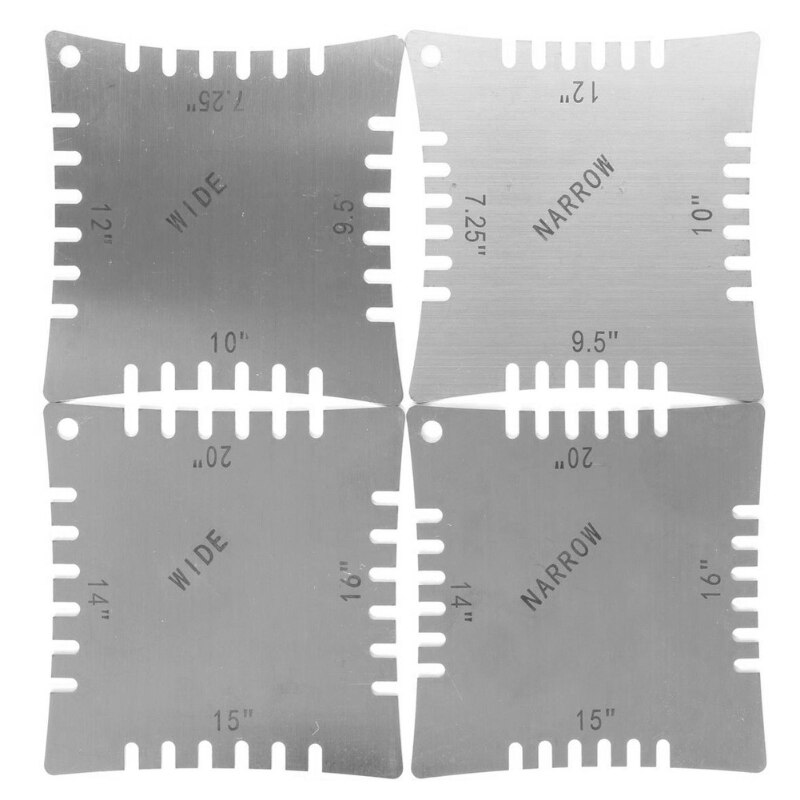 Medidores de radio con muescas para guitarra, diapasón, herramientas de medición para Luthier, 4 Uds.