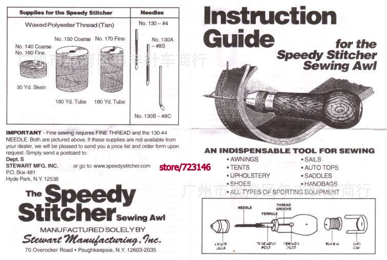 12/6 PCS SET SPEEDY STITCHER SEW AWL Sewing - Canvas Repair Army Field Gear Hiking Camping FOR juki brother singer pfaff toyata