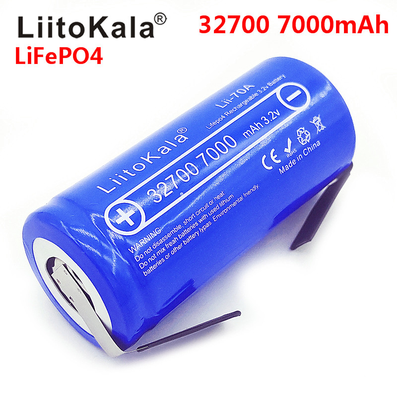 3.2V LiitoKala 32700 7000mAh Lii-70A LiFePO4 bateria 35A ciągłe rozładowanie maksymalnie 55A bateria o dużej mocy + niklowe arkusze