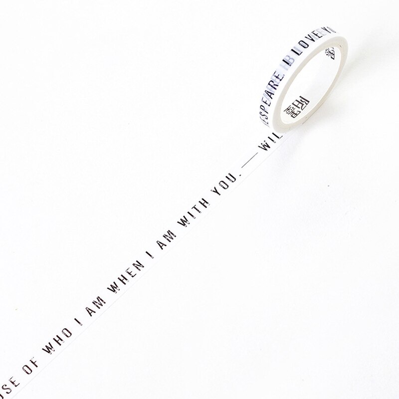 1 pc svart og hvit washi tape kunst journal dekorasjon scrapbooking maskeringstape bryllup/bursdag/bullet prikket journal: Med deg
