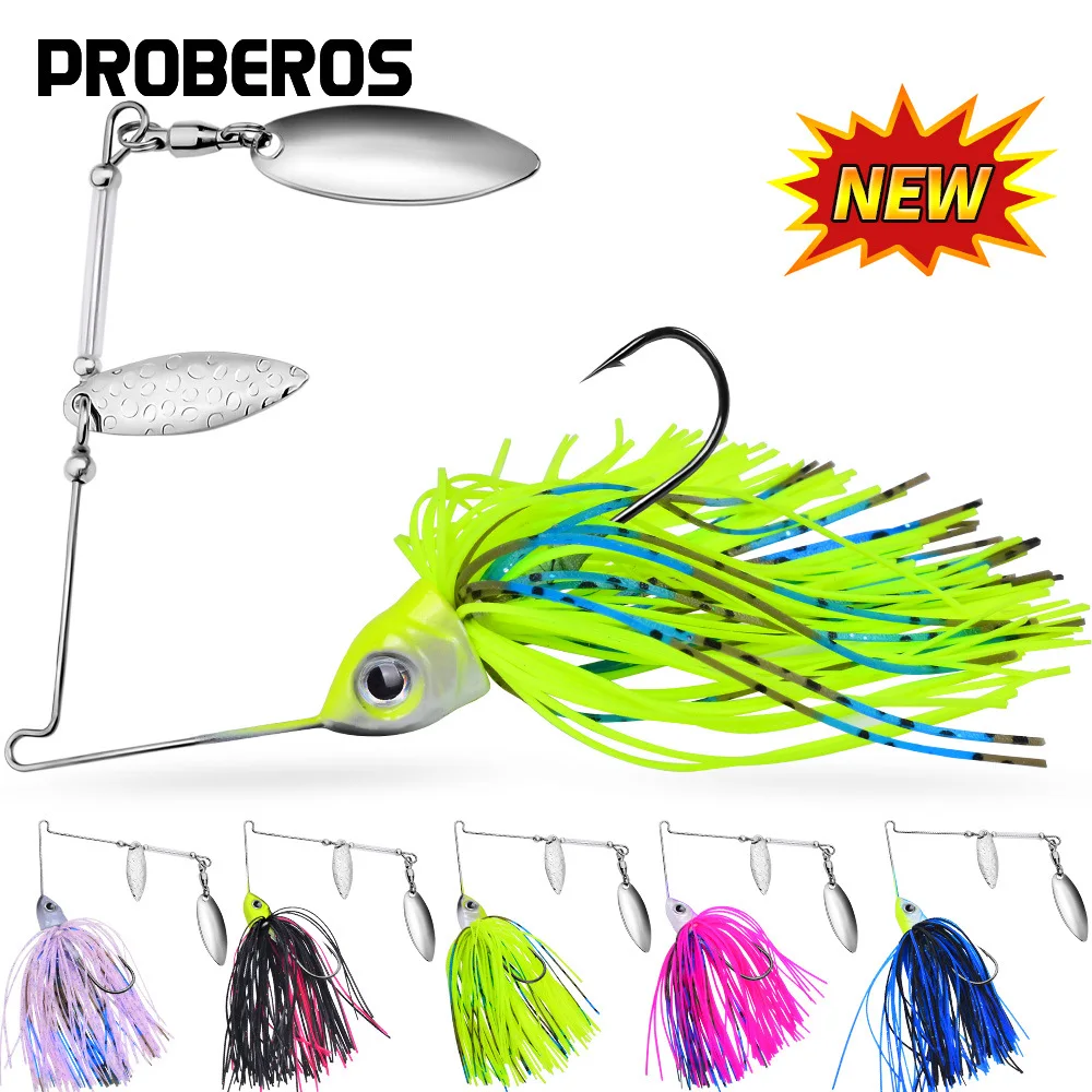 1pc 10g 14g buzzbait isca de pesca lantejoulas isca giratória fio isca weedless spinnerbait wobbler para baixo pique walleye peixe