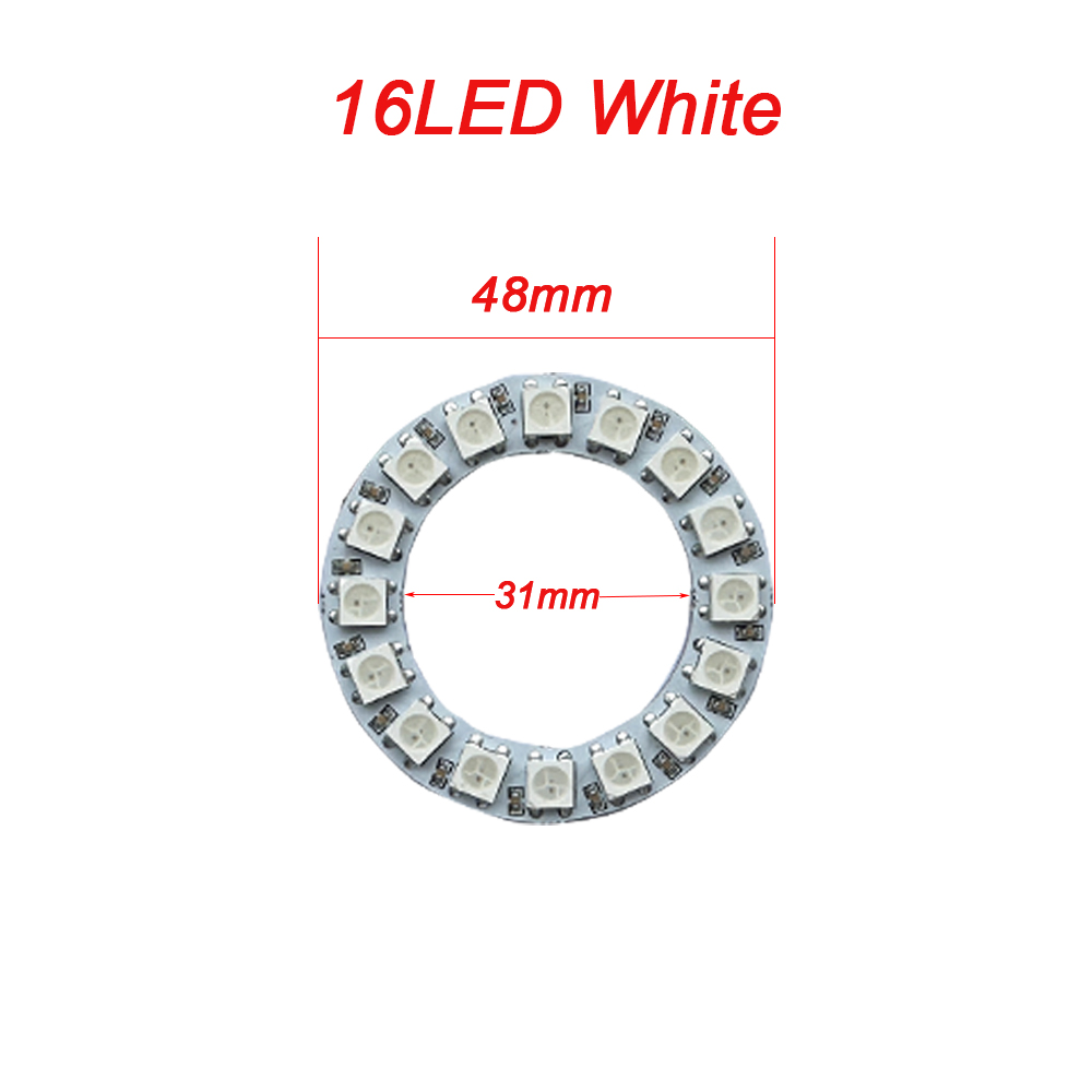 WS2812B Addressable Led Pixel Ring 8/16/24/35/45/60Leds WS2812 5050 RGB Led Diode Ring Color IC Built-in LED: Blue