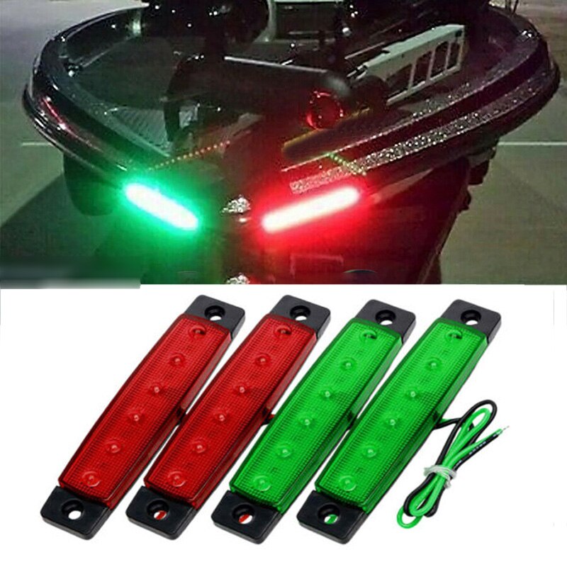 4x dc 12v led -veneen navigointivaloa vihreä punainen perävalo vedenpitävä jahdin signaali perävalot lamppu purjevene ponttonille