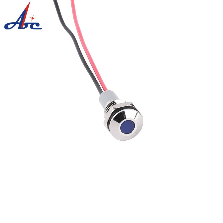 10mm 12V LED Pilot Metal Ball Mini Boat Light Waterproof Warning Signal Lamp 150mm Cable Electrical Equipment Indicator Light