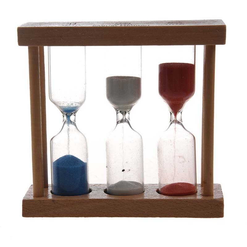 3 in 1 Sand Timer 1+3+5 Minute - Natural Wood