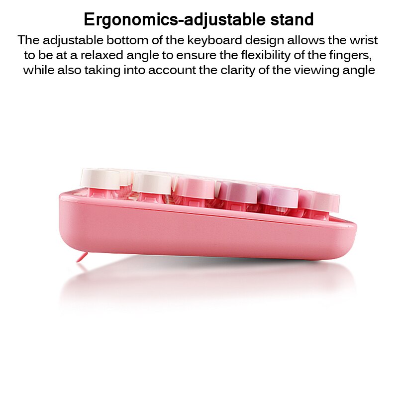 Set van 2.4g draadloze toetsenborden en muizen, schattig roze multifunctioneel toetsenbord en muis voor lenovo/asus/dell muizen, 1600 dpi gamertoetsenbord