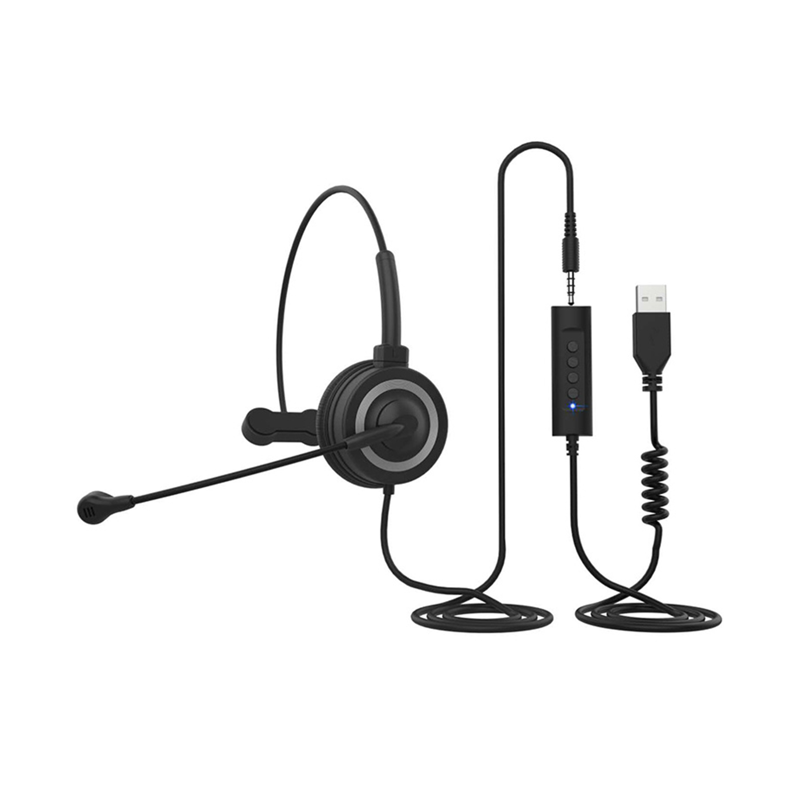 Weiche ohrmuscheln für laptop/pc, geräuschunterdrückung, lautstärkeregelung, büro, business, usb-computer-headset, schule, mit mikrofon, kabelgebunden