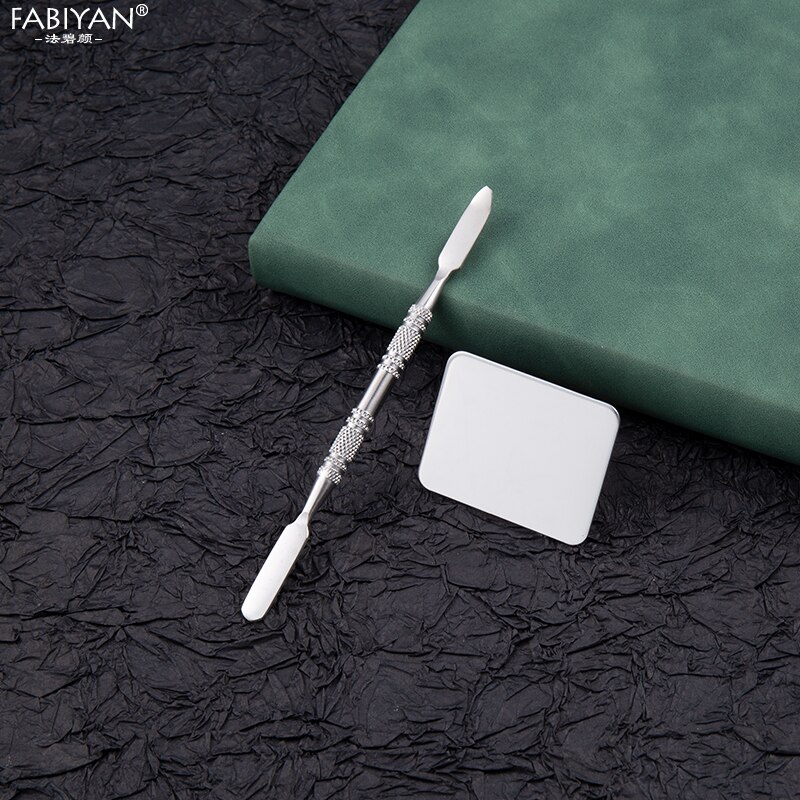 Paleta de maquillaje con anillo para dedos, base de sombra de ojos, pintura cosmética con varilla, juego de espátula ajustable, herramienta de acero inoxidable para arte de uñas: Small