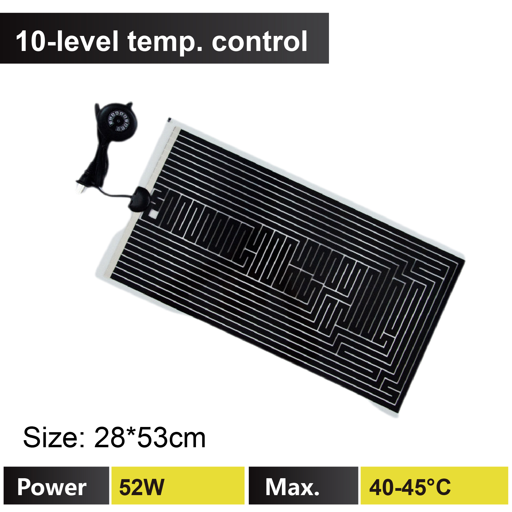 Reptile Heating Pad 5-78W 3-Level Adjustable Heat Mat for Gecko Turtle Frog Spider Terrarium Waterproof Under Tank Heater: green / 1m