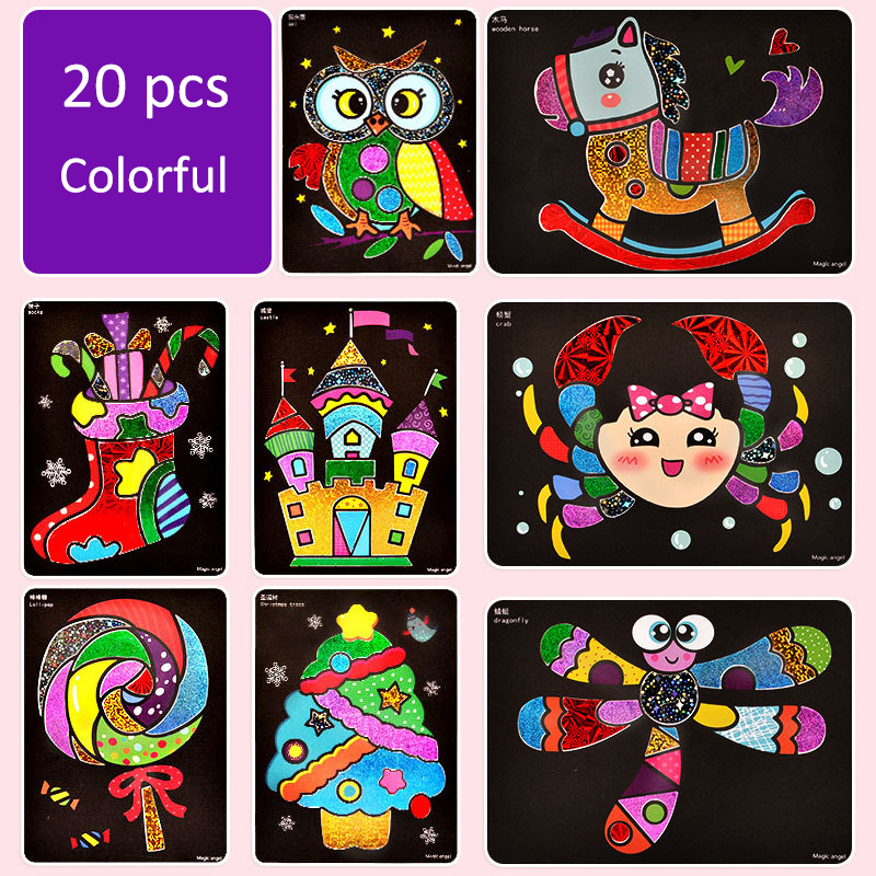 20/pcs Colorful fun DIY Magic transfer sticker Transfer painting arts and crafts arts and crafts for kids educational: Default Title