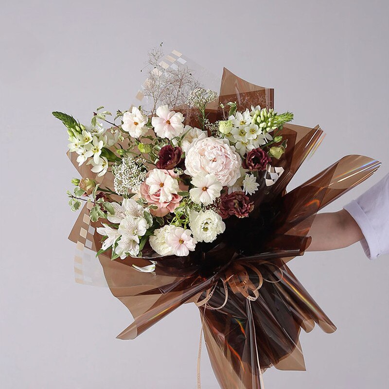 15 stk./parti macaron farvet indpakningspapir cellofan vandtæt blomsteremballagemateriale gennemsigtig indpakningspapir