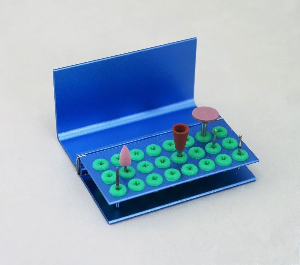 Fraises dentaires FG, 24 trous, 3 pièces, désinfection, support à Autoclave, blocs de silicone