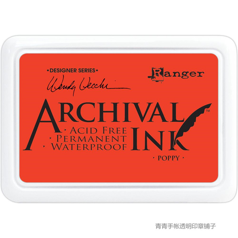 American original ranger stamp pad multicolor oily waterproof acrylic ink pad: poppy