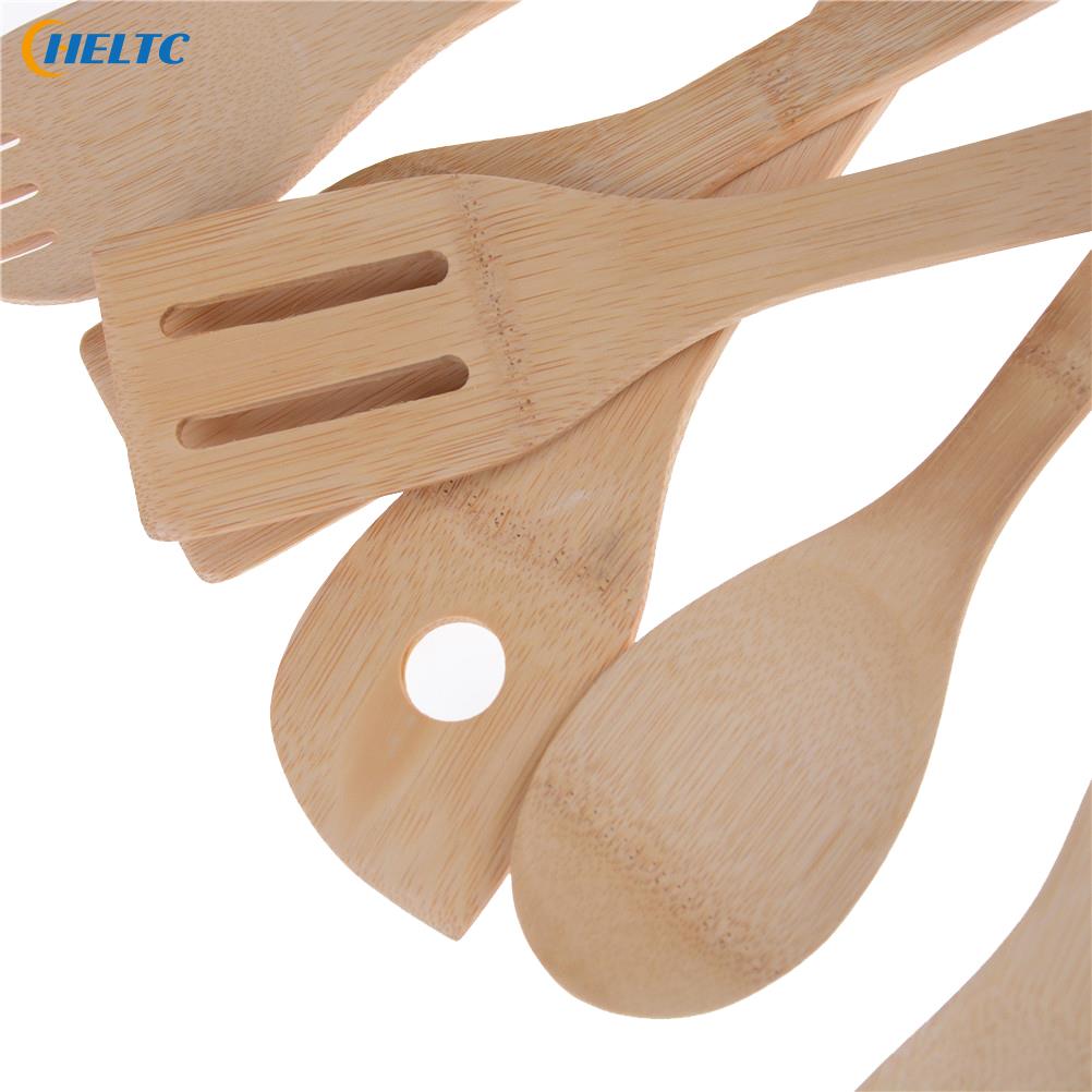 Cuchara de cocina , espátula para mezclar, utensilio de bambú, utensilios de cocina de madera, 1 ud.