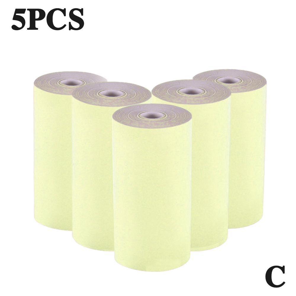 Printer papers Printable Sticker Paper Roll Direct 5pcs Paper 3pcs Thermal 57*30mm For PeriPage G6M0: yellow