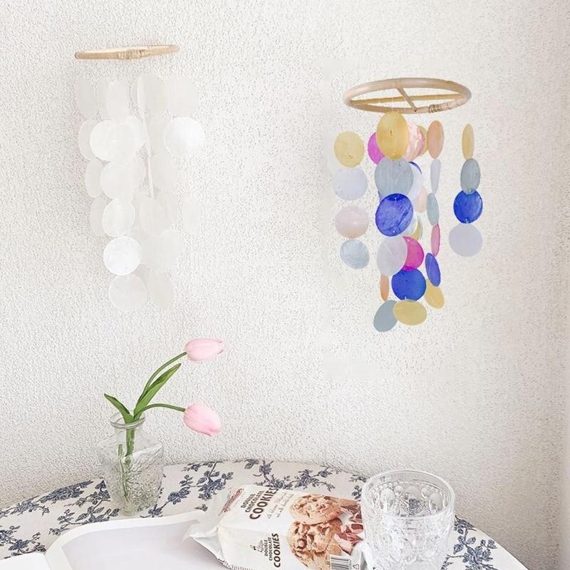 Campana de viento colgante para decoración de jardín, cascabel de viento de 50cm en 8 colores, estilo nórdico para oficina, habitación de niños y guardería