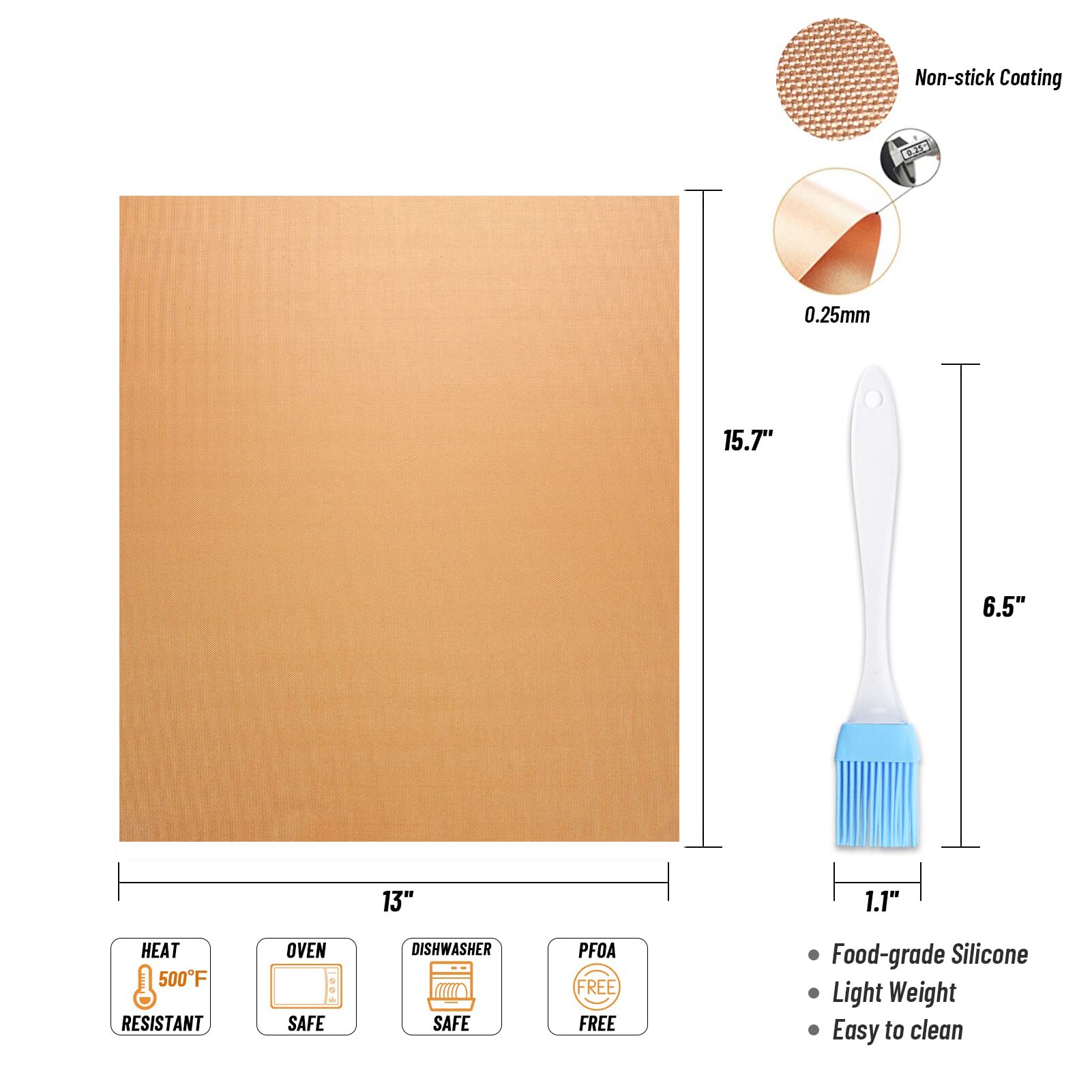 Kupfer Grill Matten Für Outdoor Grill Kupfer Grillen Matten Für Grill Dicken Wärme Beständig Fiberglas Matte Set Von 7 Wiederverwendbare backen