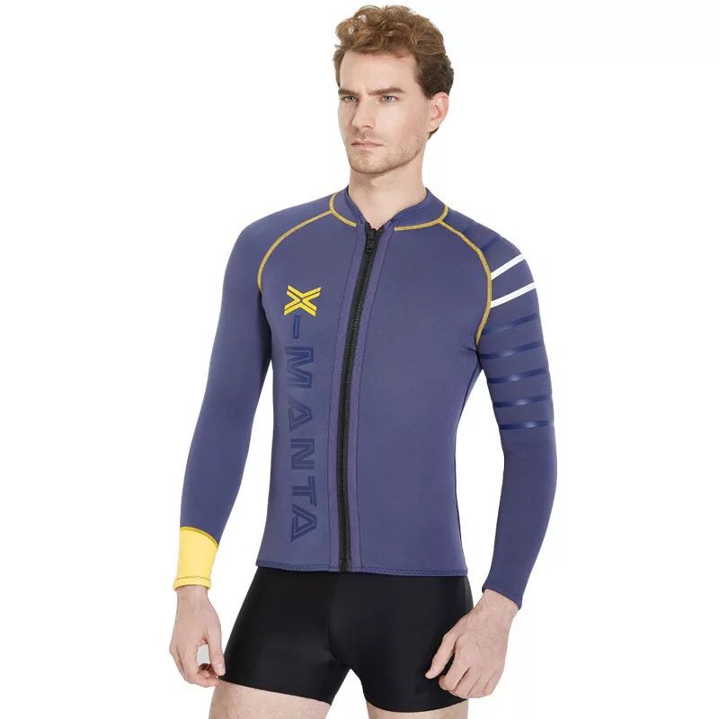 Dive & Sail 3mm Neopreen SCR Mens Wetsuits Jas, nat Pak Top Ritssluiting Zwart Lange Mouwen Dive Surfen kajakken Sutis