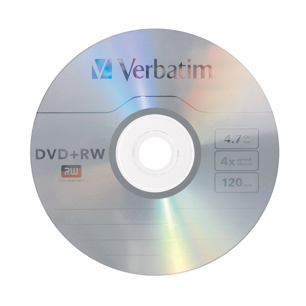 Verbatim DVD-RW 4.7Gb 10pk Spindel 4x Branded Herschrijfbare Media Disc Dvd 43552 10-Disc Spindel